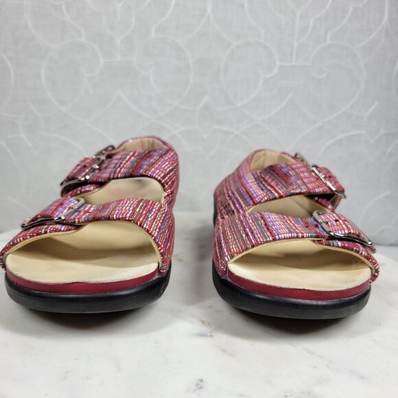 SAS Relaxed Rainbow Sandals Womens 7 Red Leather Open Toe Casual Slingback Strap - Picture 7 of 16